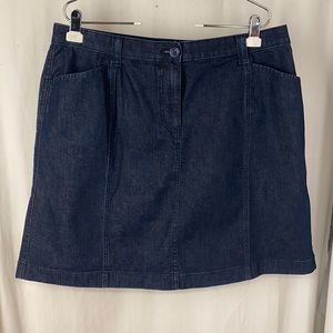 L.L Bean 18p 18 Petite Seamed Denim Jean A Line Skirt